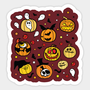 Halloween pumpkin lanterns Sticker